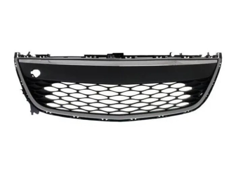 Решітка бампера середня Mazda CX-7 10-12 (Тайвань) чорна текстура, хром молд. EH45501T0J