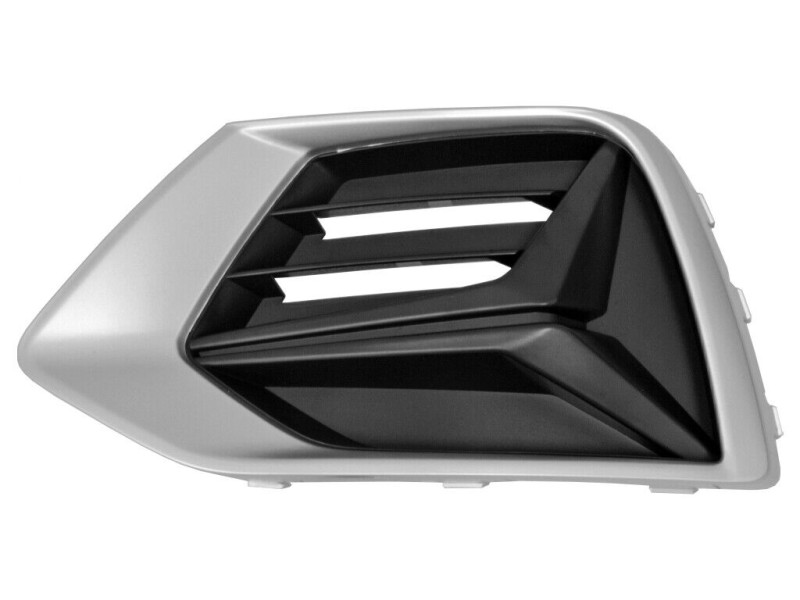 Решітка переднього бампера ліва Audi Q3 18- (Тайвань) чорна, сірий металік 83A807671TB2