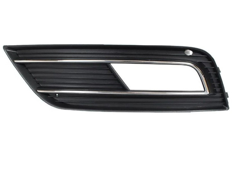 Решітка переднього бампера ліва Audi A4 B8 11-15 (Polcar) з хром молдингом 8K0807681