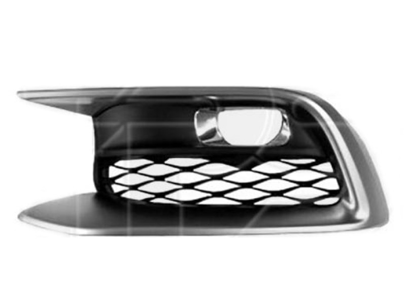 Решітка переднього бампера ліва Infiniti JX/QX60 16-21 (Тайвань) сірий металік та хром молдинг 