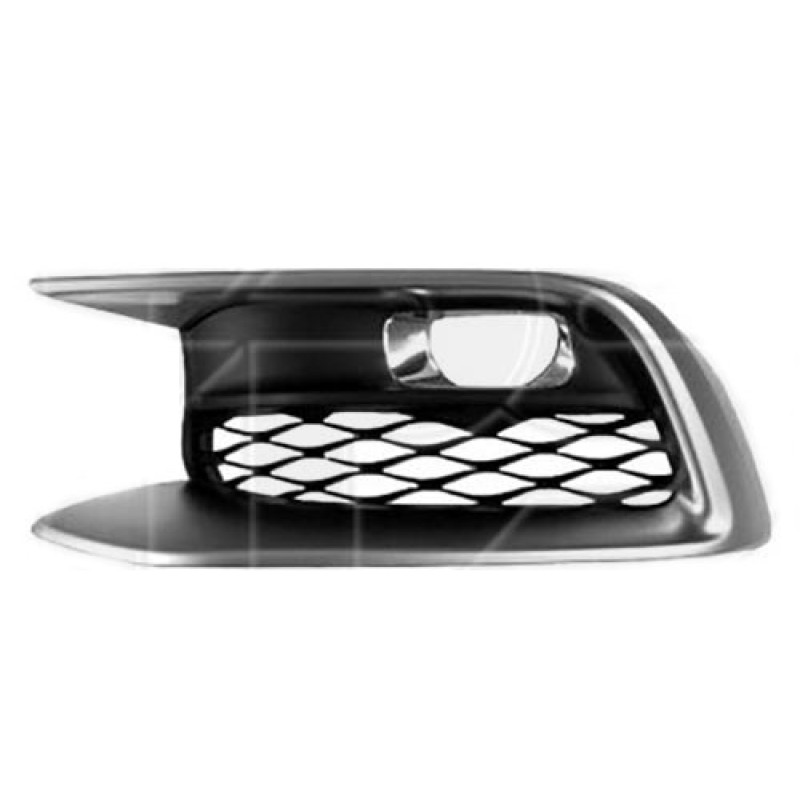 Решітка переднього бампера ліва Infiniti JX/QX60 16-21 (Тайвань) сірий металік та хром молдинг 