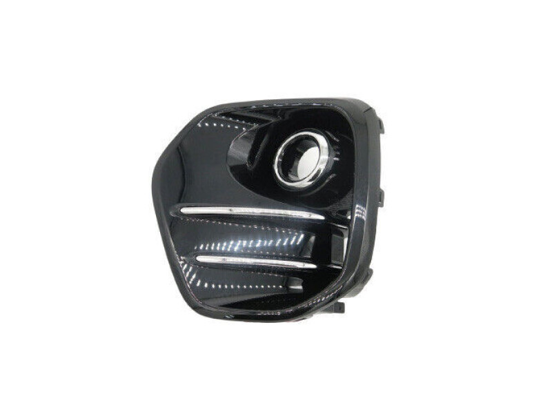 Решітка переднього бампера ліва Kia Sportage QL 15-18 (Тайвань) чорний глянець, хром молдинги 86521D9100