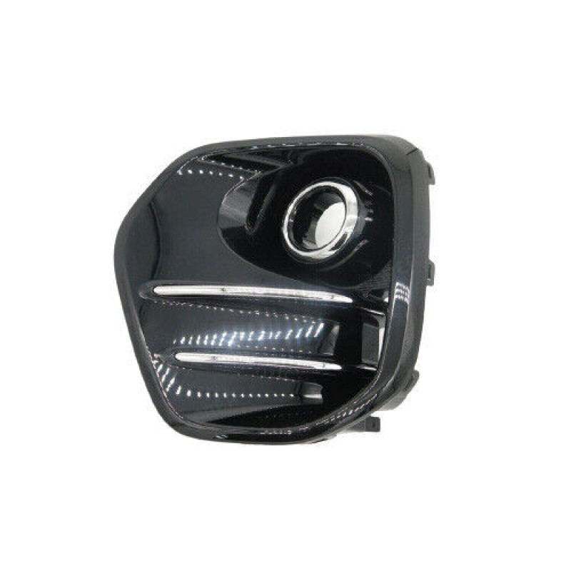 Решітка переднього бампера ліва Kia Sportage QL 15-18 (Тайвань) чорний глянець, хром молдинги 86521D9100