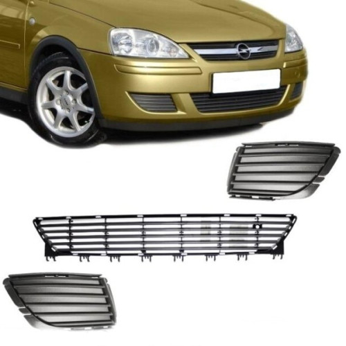 Решітка переднього бампера ліва Opel Corsa C, Combo C 2004-2007 (Тайвань) 1400727