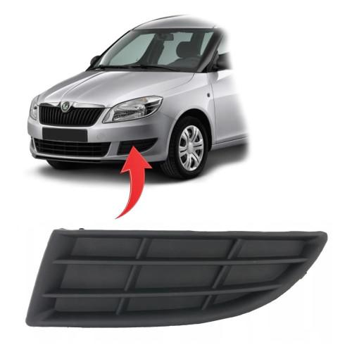 Решітка переднього бампера ліва Skoda Fabia 2, Roomster 2010-2014 FPS 5J0807367A