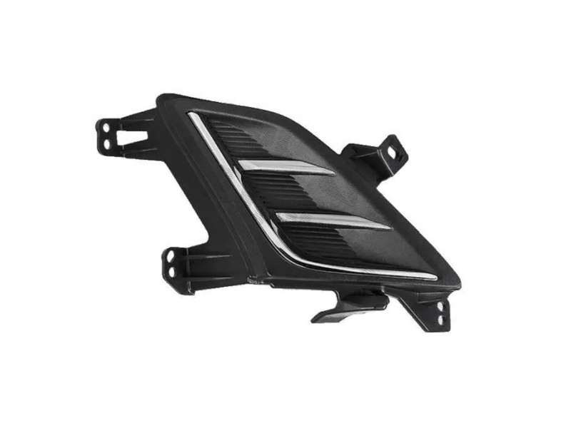 Решітка переднього бампера права Ford Focus 4 18- (Тайвань) молдинги хром та сірий металік