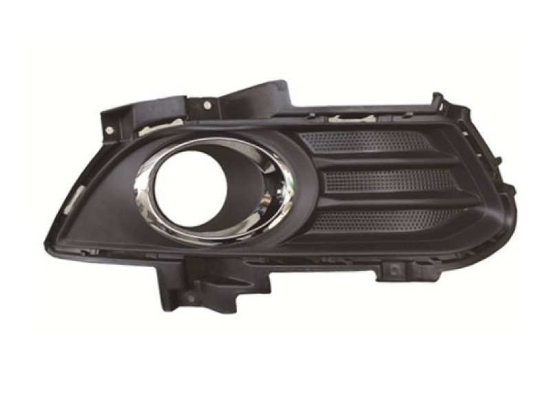Решітка протитуманної фари права Ford Mondeo 5 14-17, Fusion 12-17 (Тайвань) хром окуляр, чорна текстура DS7Z17B814BB
