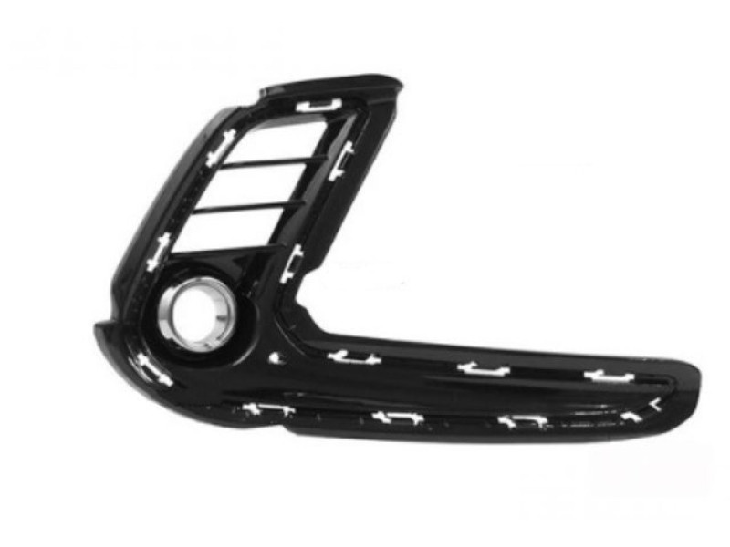 Решітка переднього бампера права Hyundai Elantra AD 16-18 (Тайвань) з отвором, з хром окуляром 86564-F2000