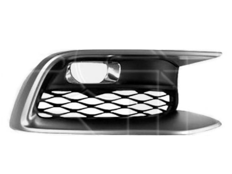 Решітка переднього бампера права Infiniti JX/QX60 16-21 (Тайвань) сірий металік та хром молдинг 