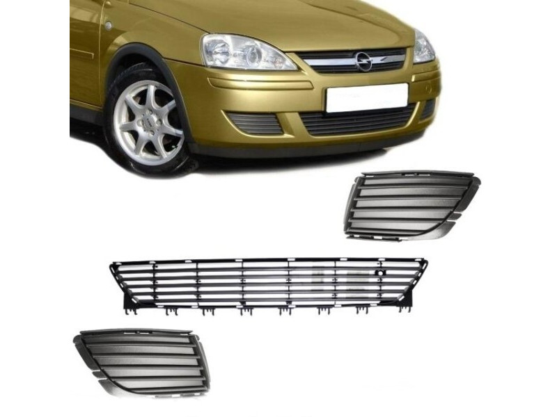 Решітка переднього бампера права Opel Corsa C, Combo C 2004-2007 (Тайвань) 1400726