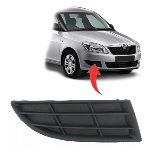 Решітка переднього бампера права Skoda Fabia 2, Roomster 2010-2014 FPS 5J0807368A