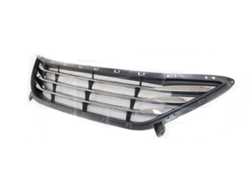 Решітка переднього бампера середня Hyundai Elantra MD 11-14 (Тайвань) з хром. молдингами