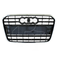 Решітка радіатора Audi A6 C7 11-14 (Тайвань) без отв. під п/тронік