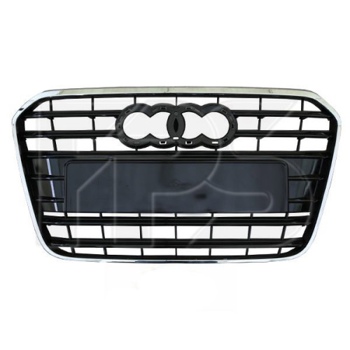 Решітка радіатора Audi A6 C7 2011-2014 (Тайвань) без отв. під п/тронік