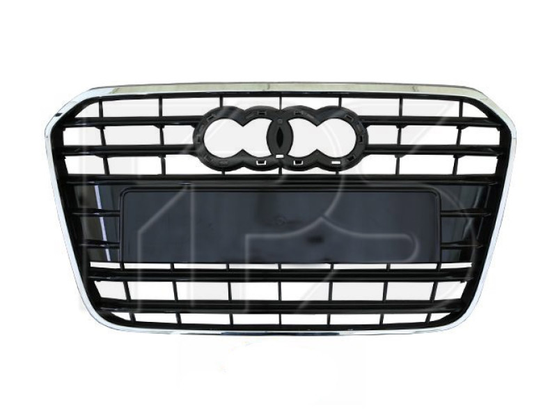 Решітка радіатора Audi A6 C7 11-14 (Тайвань) без отв. під п/тронік