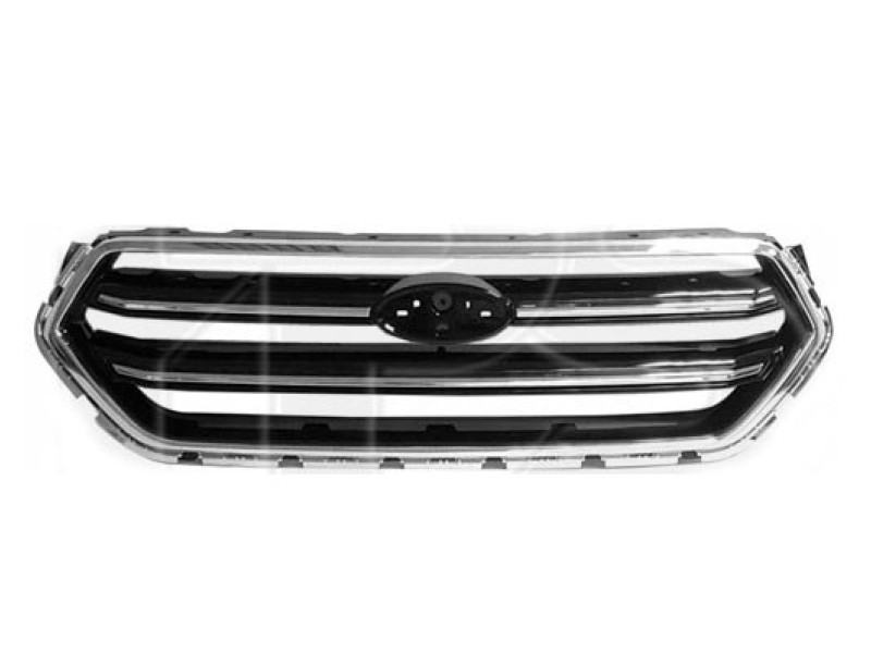 Решітка радіатора Ford Escape, Kuga 17- (Тайвань) чорний глянець, хром молдинг 