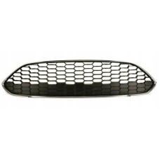 Решітка радіатора Ford Fiesta 13-17 (Тайвань) соти, чорна  хром молдинг 2027614