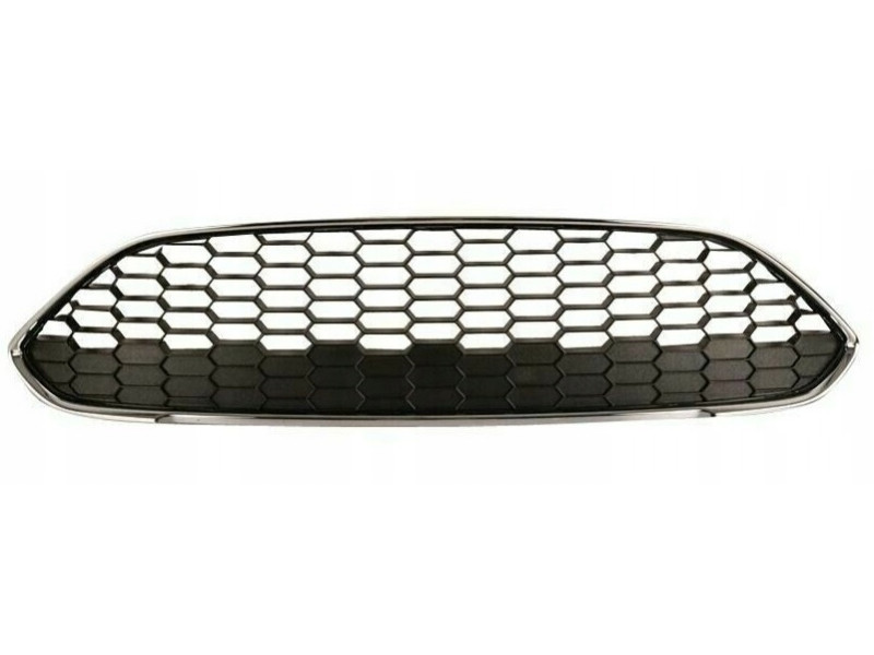 Решітка радіатора Ford Fiesta 13-17 (Тайвань) соти, чорна хром молдинг 2027614