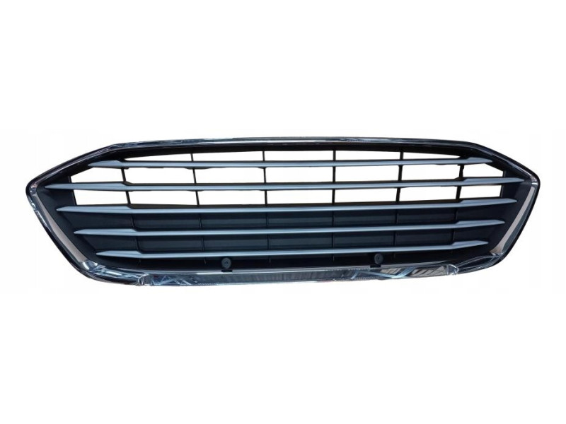 Решітка радіатора Ford Focus 4 18- (Тайвань) смуги, хром, сірий металік JX7B8200EC