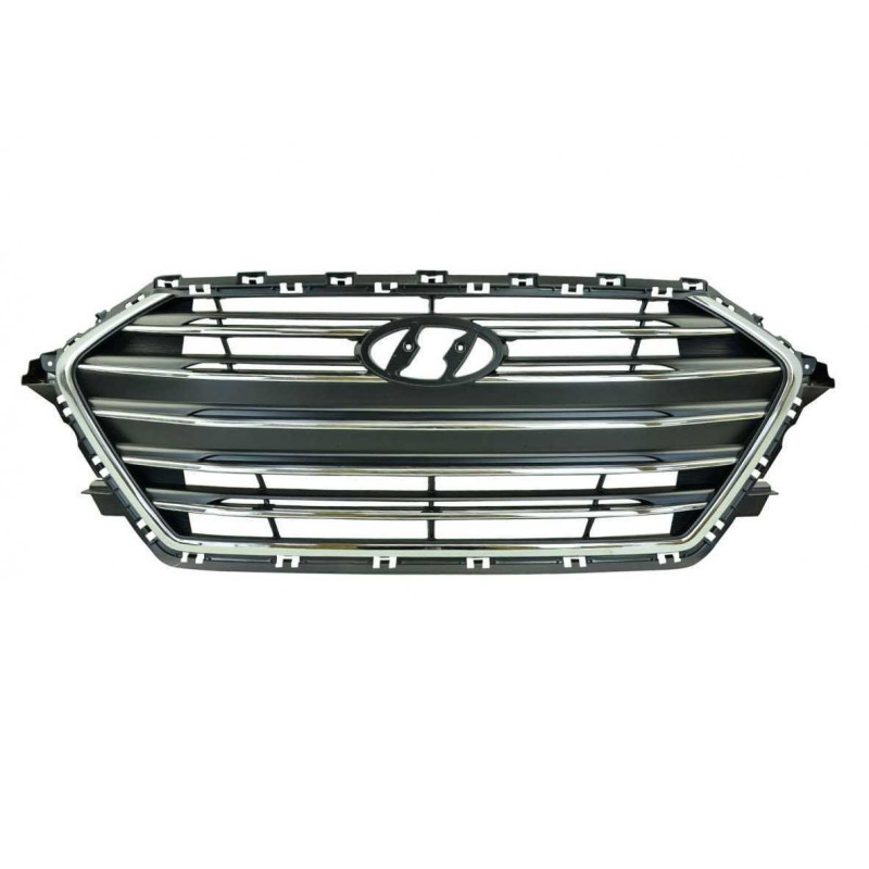Решітка радіатора Hyundai Elantra AD 16-18 (Тайвань) чорна, молдинг хром 86350F2100