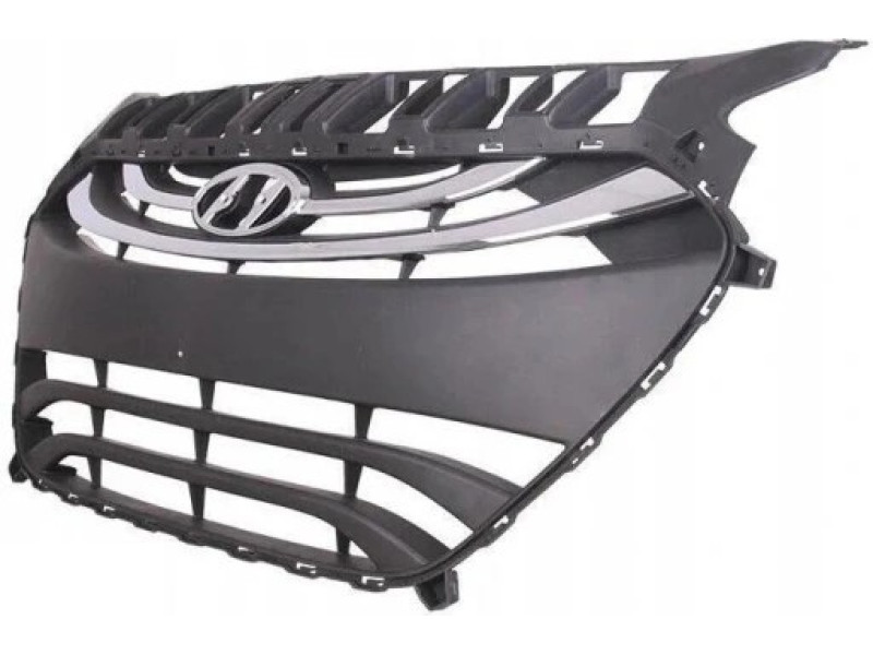 Решітка радіатора Hyundai i30 12-16 (Тайвань) чорна, з хром. молд. 86350A6010