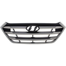 Решітка радіатора Hyundai Tucson TL 15-18 (Тайвань) світло-сірий металік чорна 86350D3000RAM
