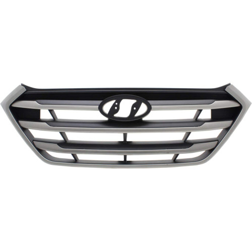 Решітка радіатора Hyundai Tucson TL 2015-2018 (Тайвань) світло-сірий металік чорна 86350D3000RAM
