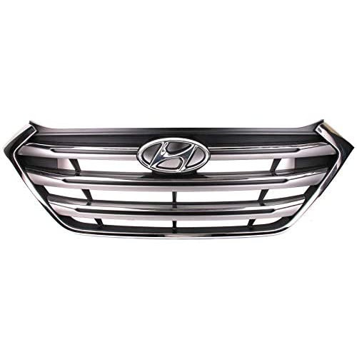 Решітка радіатора Hyundai Tucson TL 2015-2018 (Тайвань) світло-сірий металік хром 86350D3100CR