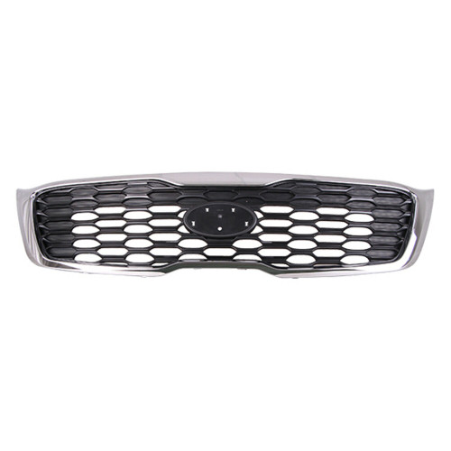 Решітка радіатора Kia Sorento UM 18- (Тайвань) соти, чорна хром 86380C6500