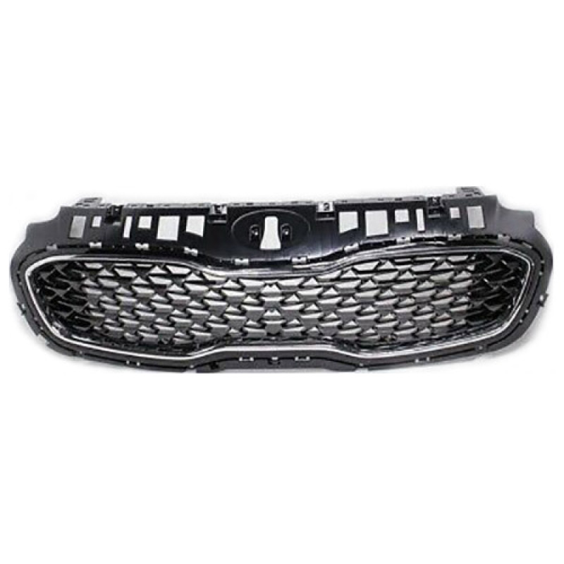 Решітка радіатора Kia Sportage QL 18-22 (Тайвань) чорний глянець, хром молд.