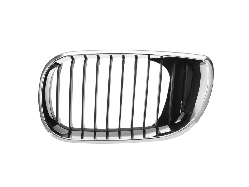 Решітка радіатора ліва BMW 3 E46 01-05 (Тайвань) хром рамка, чорні ребра 51137030545