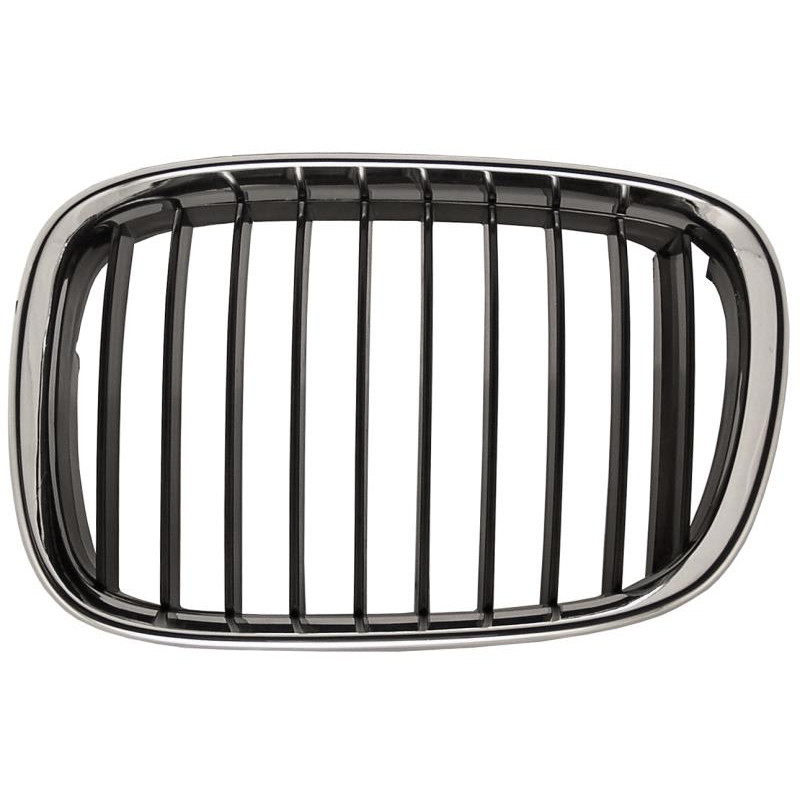 Решітка радіатора ліва BMW 5 E39 96-00 чорна з хром рамкою (LKQ) 51138159315