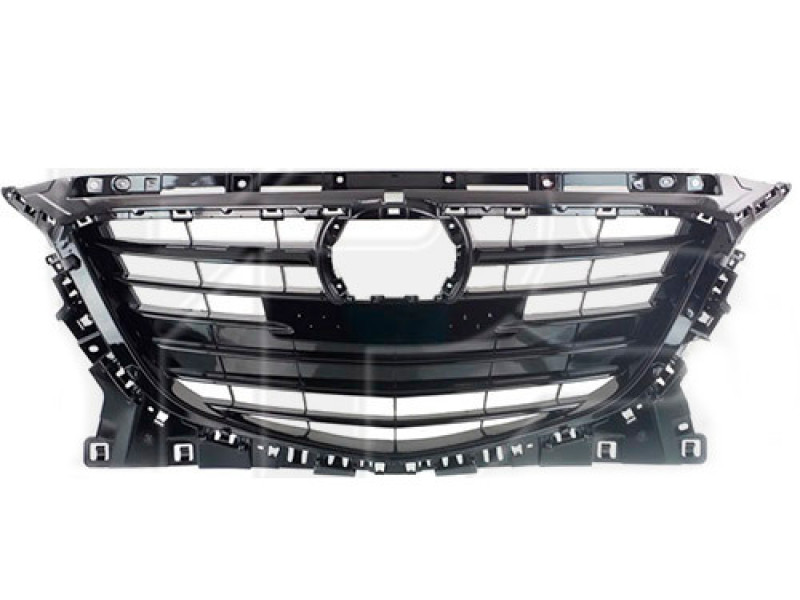 Решітка радіатора Mazda 3 BM 13-16 (Тайвань) чорний мат, хром. молд, під круїз