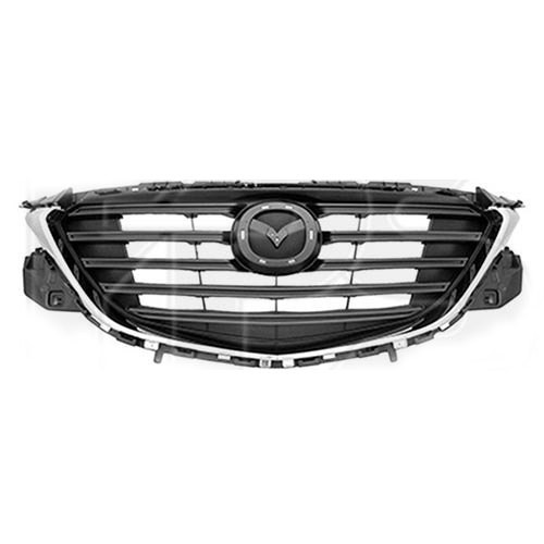 Решітка радіатора Mazda CX-9 16- (Тайвань) чорні ребра, хром молдинг TK4950710F