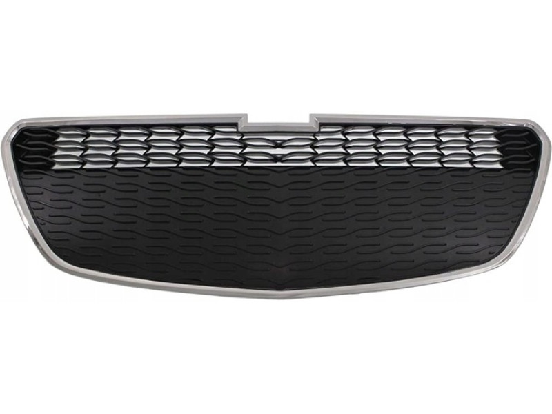 Решітка радіатора нижня Chevrolet Spark 12-15 (Тайвань) чорна, хром молд. 95078756