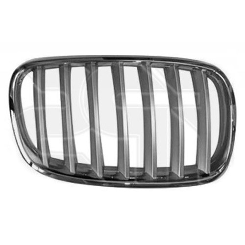 Решітка радіатора права BMW X5 E70 2010-2013 (Тайвань) хром / сірий металік