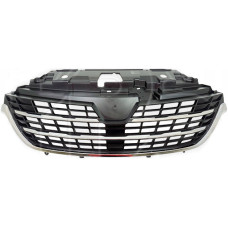 Решітка радіатора Renault Trafic 14-21 (Тайвань) чорна, 4 хром молд. 623108673R