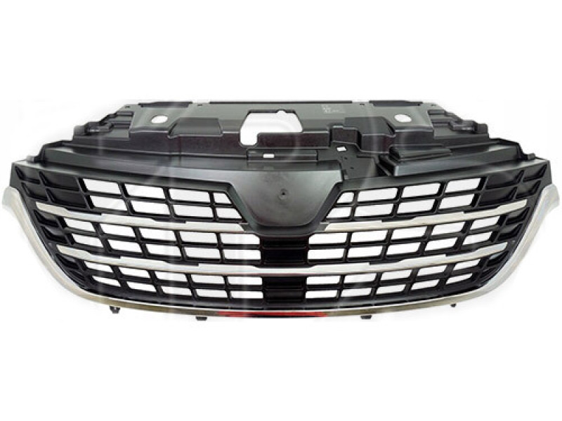 Решітка радіатора Renault Trafic 14-21 (Тайвань) чорна, 4 хром молд. 623108673R
