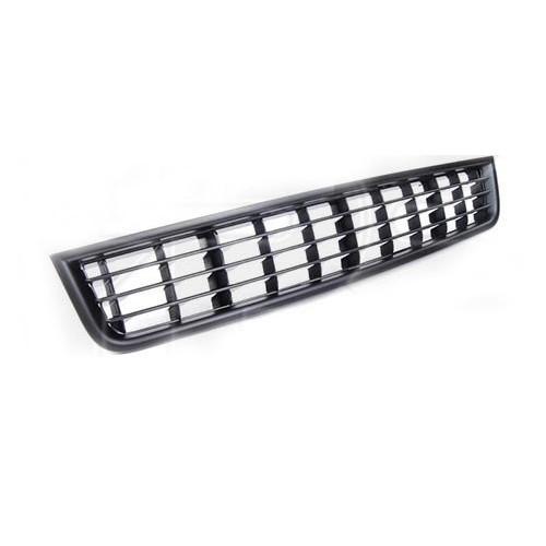 Решітка переднього бампера середня Audi A4 B6 2001-2004 (Тайвань) чорна 8E0807647