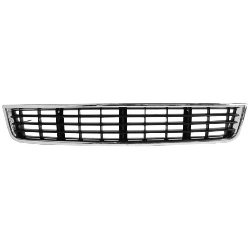 Решітка переднього бампера середня Audi A4 B6 2001-2004 (Signeda) хром / чорна 8E0807647