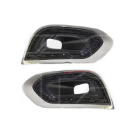 Решітки переднього бампера ліва та права Renault Kadjar 18-22 (Тайвань) чорні з хром. молд., з отв. під ПТФ