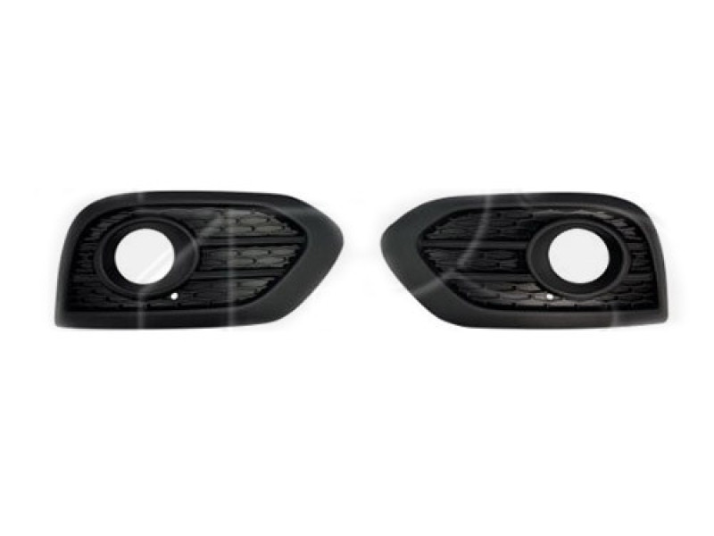 Решітки переднього бампера ліва та права Renault Kadjar 18-22 (Тайвань) чорні, з отв. під ПТФ