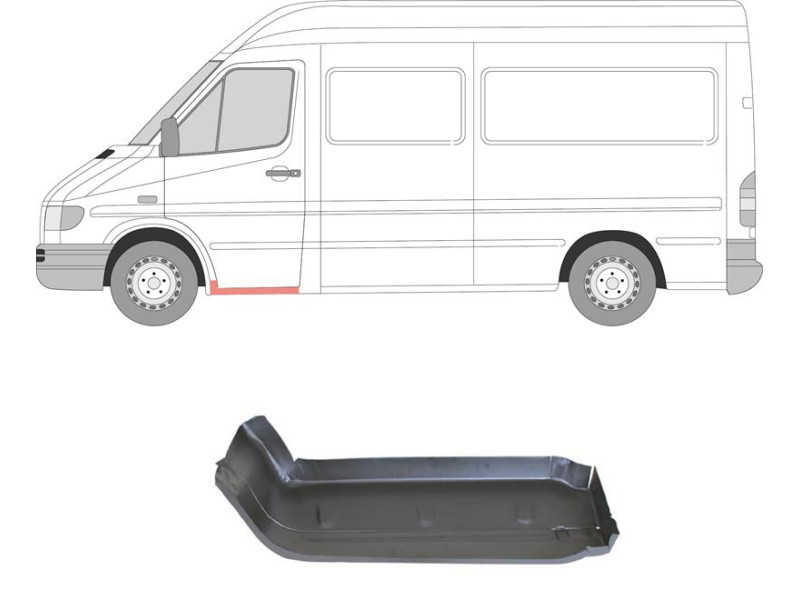 Сходинка ліва передня Mercedes Sprinter W901-W903 95-06 (Klokkerholm)