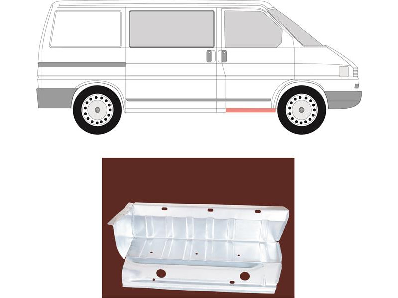 Сходинка передня права VW Transporter T4 90-03 з внурішнім порогом (Klokkerholm) 