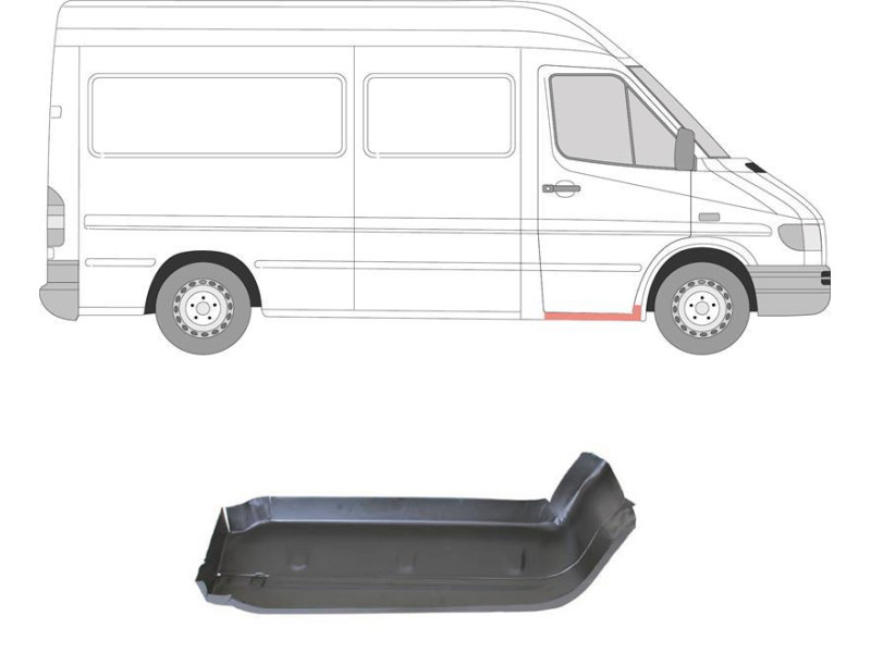 Сходинка права передня Mercedes Sprinter W901-W903 95-06 (Klokkerholm)
