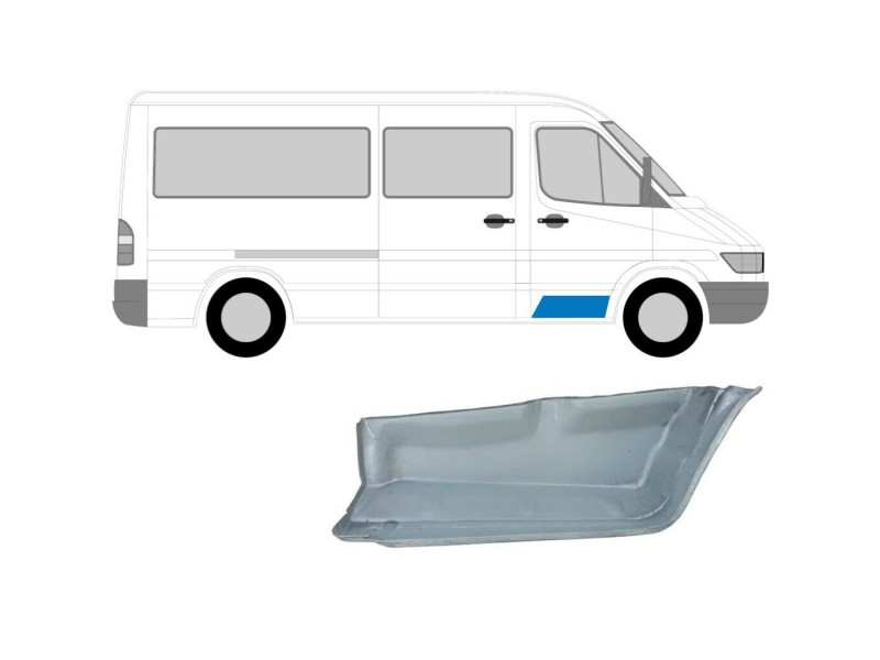 Сходинка права передня висока Mercedes Sprinter W901-W903, VW LT 2 95-06 (Klokkerholm)