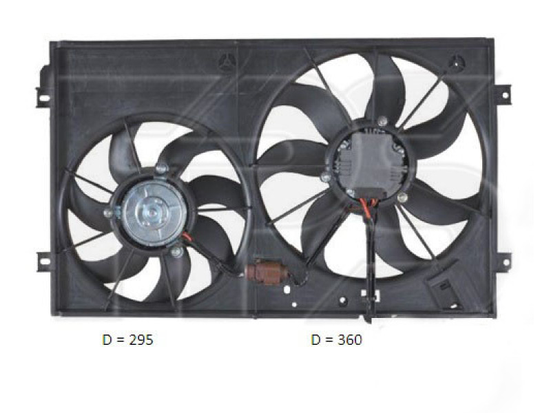 Дифузор з вентилятором Seat Altea, Skoda Octavia A5, VW Caddy 3, VW Passat CC, Passat B7 USA (FPS)