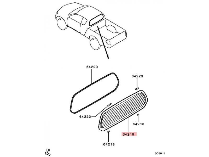 Заднє скло Mitsubishi L200 05-15 (XYG) MN117500