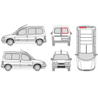 Заднє скло праве без обігріву Citroen Berlingo, Peugeot Partner 1996-2008 Pilkington