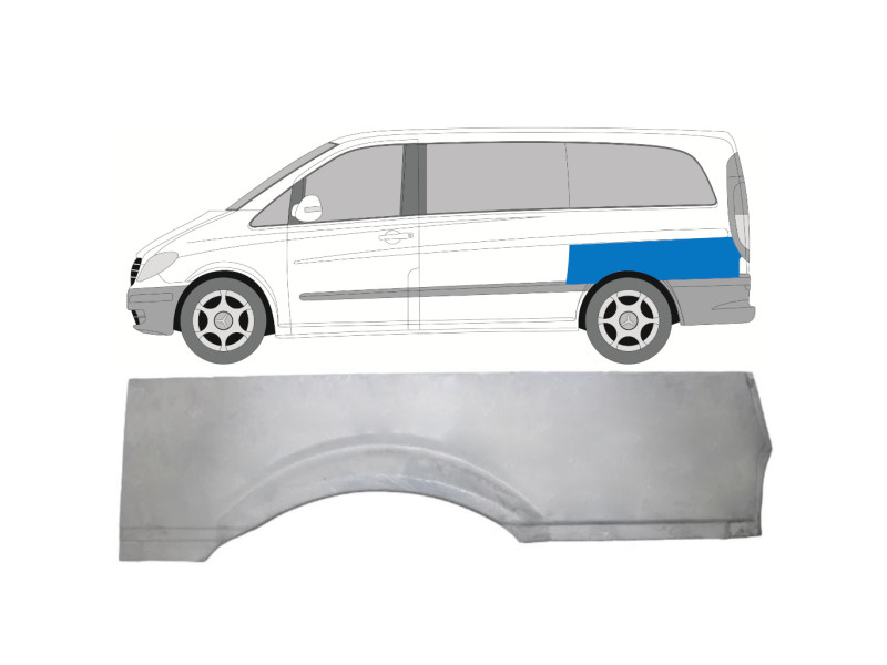 Задня aрка ліва верхня Mercedes Vito W639 03-14 (Polcar) довга база